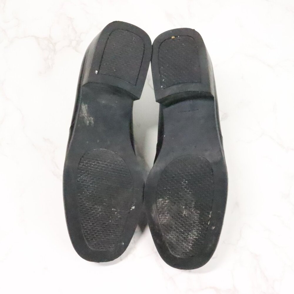 Croft & Barrow Womens 8M Katie Black Leather Chunky Y2K Square Toe Loafer Shoes - Picture 9 of 10